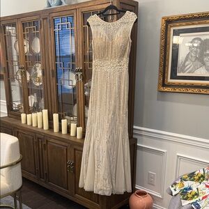 Aidan Mattox Gold Beaded Gown